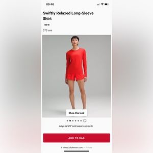 Lululemon Long sleeve training shirt